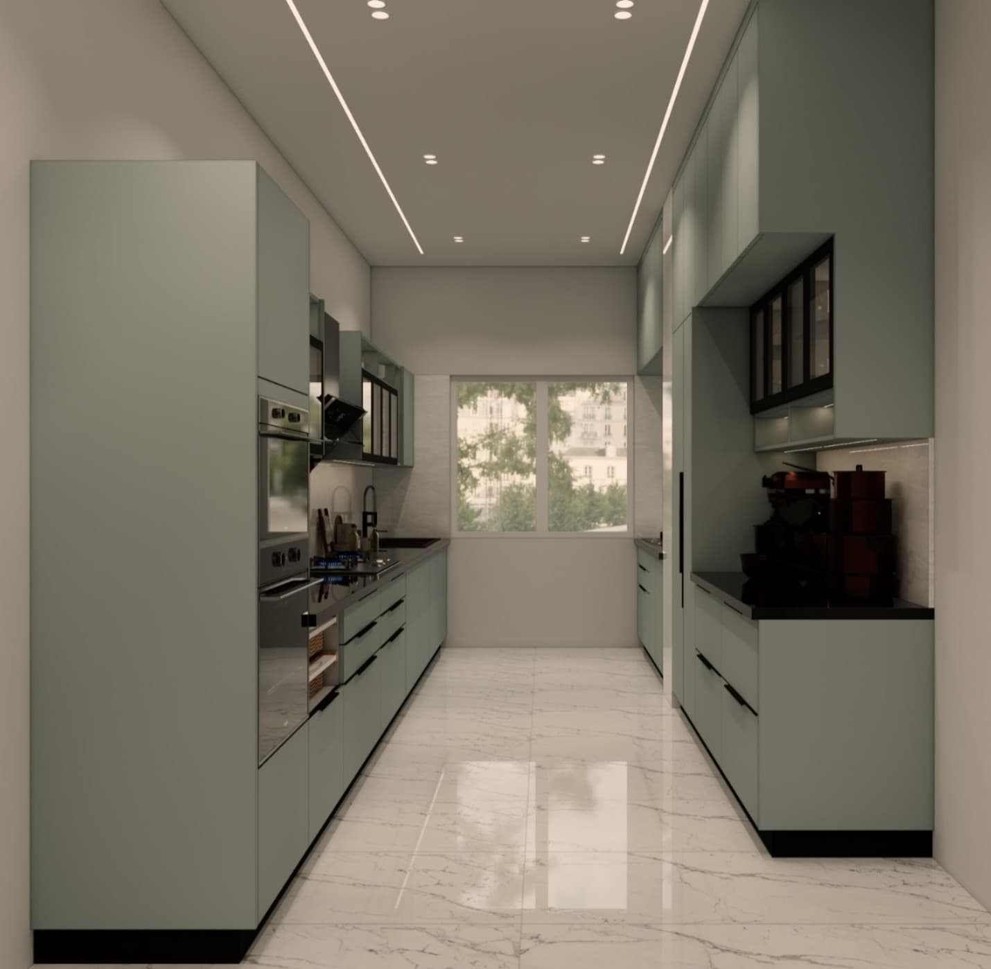 Parallel Kitchen Design — Stainless Steel modular kitchen by Jumbo SS Kitchens