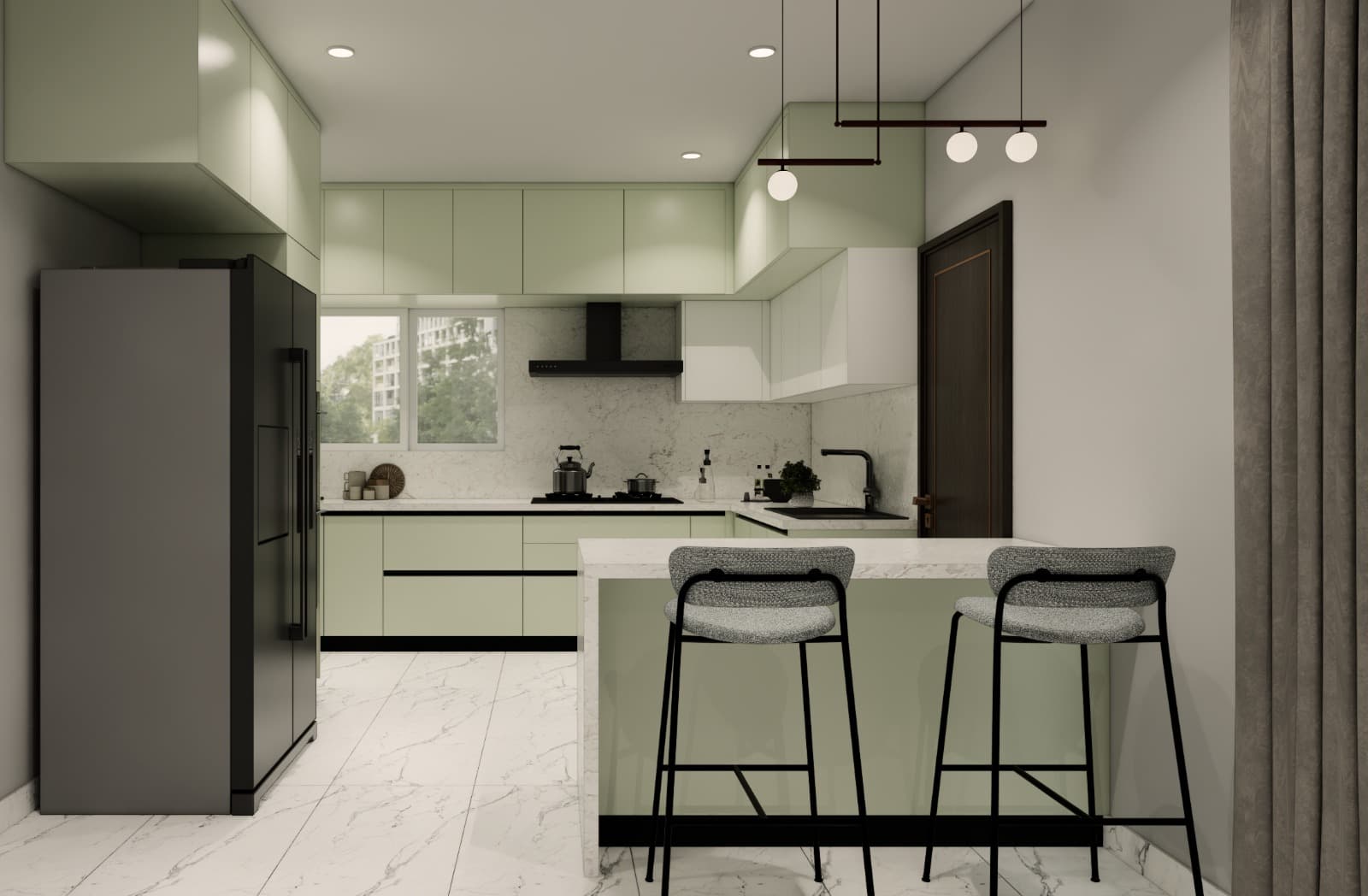 U-Shape Design — Stainless Steel modular kitchen by Jumbo SS Kitchens